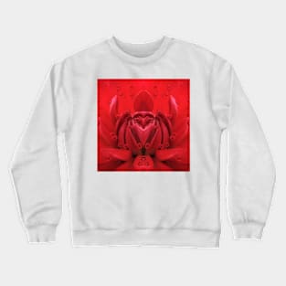 red dahlia floral fantasy with rain drops Crewneck Sweatshirt